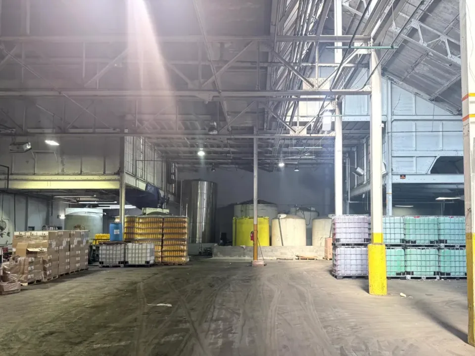 Wide view across the production and storage area